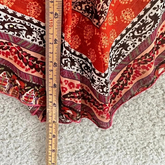 Westport 1962 Dress Womens 4 Scarf Hem Gold Metallic Thread Boho Midi - Picture 5 of 16